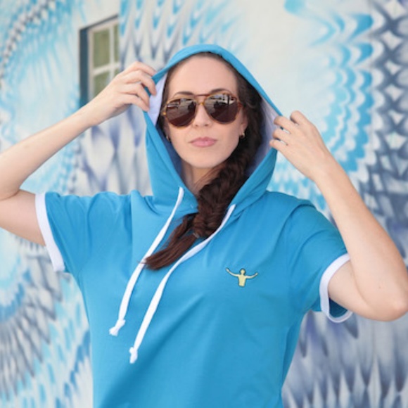 Embroidered Logo Short Sleeve Hoodie, Souz Hoodies - Picture 5 of 8